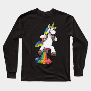 Unicorn as Astronaut with Jet pack Long Sleeve T-Shirt